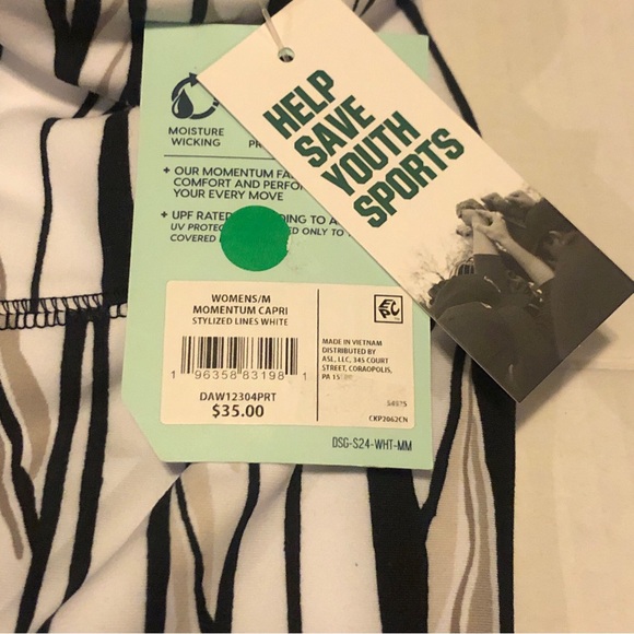 DSG Women's Size Medium Momentum High Rise Capris Legging Black And White - Picture 3 of 13